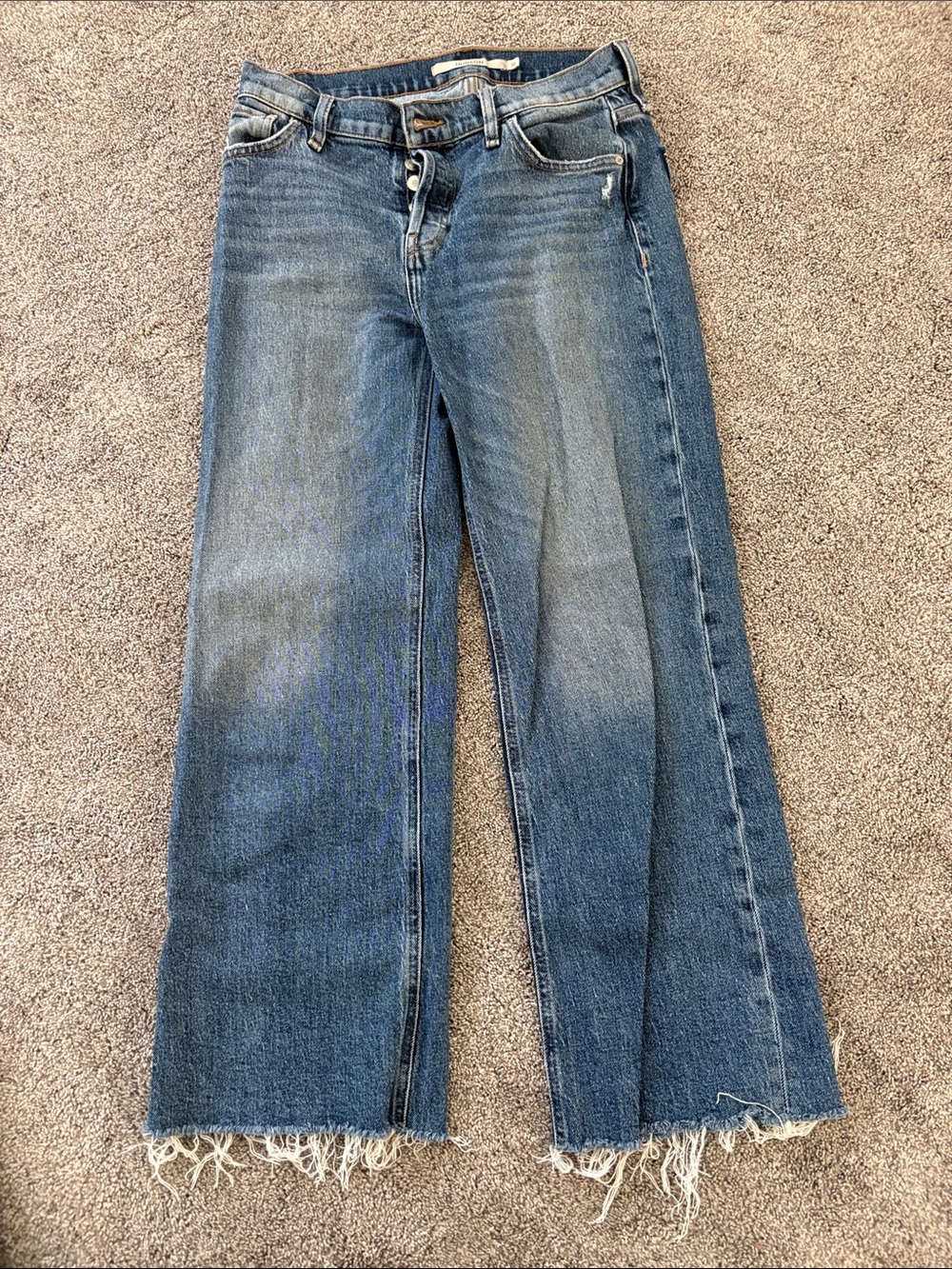 Hudson Jeans Distressed Wide-Leg Jeans - Blue